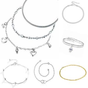 Bracelet <span class=keywords><strong>de</strong></span> <span class=keywords><strong>cheville</strong></span> Double Figaro en acier inoxydable, cordon <span class=keywords><strong>de</strong></span> plage Simple, chaîne à bords, serpent cubain, personnalisé - Product Image 3