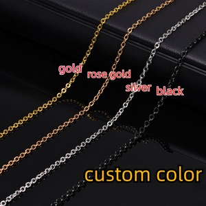 Chaîne de collier classique en acier inoxydable 316L plaqué or 18 carats en forme de O, maillons Rolo, pour la fabrication de bijoux, idéale pour les anniversaires - Vente en gros - Product Image 2