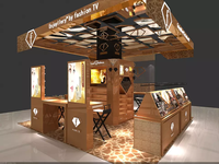 Kiosque de nourriture de centre commercial en bois massif, kiosque de bar de kiosque de café de centre commercial extérieur ou intérieur