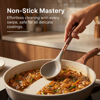 Cuillère en silicone résistante à la chaleur, sans BPA, ustensiles de cuisine antiadhésifs, cuillères en caoutchouc pour mélanger, servir, remuer, OEM ODM