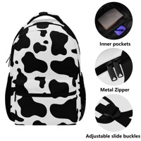Sacs à dos étudiants personnalisés à motifs, grande capacité, en polyester imperméable, avec compartiment pour ordinateur et bretelles courbées