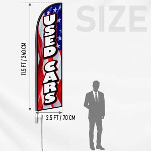 2.5*11.5 FT USED CARS USA High Quality Custom Feather <b>Flags</b> Beach <b>Flag</b> for Beach Party and Advertising Promotions - Product Image 2