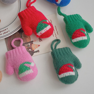 Mini gants en tricot de noël mitaine miniature tricot <span class=keywords><strong>mitaines</strong></span> de père noël ornements d'arbre pour bricolage poupée artisanat - Product Image 1