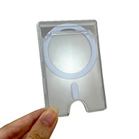 Étui de protection magnétique givré mat en PC transparent avec double fente verticale pour cartes, compatible avec 17 I18e