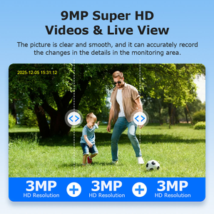 กล้องวงจรปิด Iobroteckam 24/7 บันทึกตลอด<span class=keywords><strong>วัน</strong></span> ความละเอียด 9MP <span class=keywords><strong>3</strong></span> เลนส์ AOV พลังงานแสงอาทิตย์ 4G แบตเตอรี่ในตัว กล้องภายนอกอาคาร ใช้พลังงานแสงอาทิตย์ 4G พร้อมระบบมองเห็นกลางคืนผ่านเครือข่าย - Product Image 6