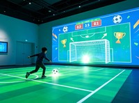 Système de jeu de football interactif par projection AR, simulateur de tir au but numérique mural, logiciel holographique 3D pour aire de jeux intérieure