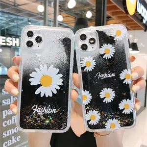 Cho Iphone 15 Trường Hợp 2023 Mới Thời Trang Daisy Mô Hình Điện Thoại Chất Lỏng Trường Hợp Đối Với iPhone 14 15Pro Max Năng Động Long Lanh Cát Llún Bìa