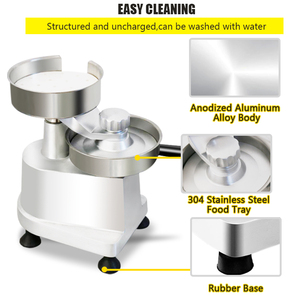 เครื่องทำพายเนื้อแบบแมนนวลขนาด 100/130/150 มม. แบบเปลี่ยนได้ พร้อมแม่พิมพ์กดเนื้อสำหรับทำแฮมเบอร์เกอร์ สำหรับการเตรียมผลิตภัณฑ์จากเนื้อสัตว์ - Product Image 4