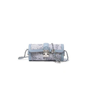 올 시즌 블루 앨리스 드림 리사 패션 여성용 올 매치 원 숄더 크로스바디 스몰 백 자수 - Product Image 1