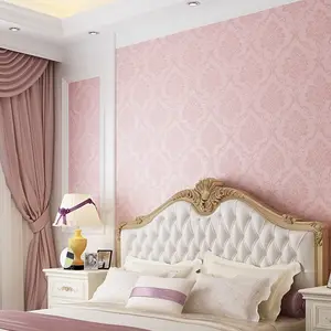 UDK女孩房间粉色壁纸不干胶聚氯乙烯壁纸墙壁乙烯基防水壁纸
