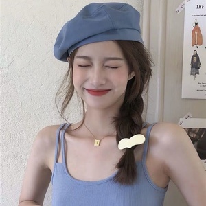 Boina de Estilo Británico Retro para Mujer, Color Sólido, Simple, a la Moda, Protección Solar, Delgada, Transpirable, Sombrero de Verano - Product Image 6