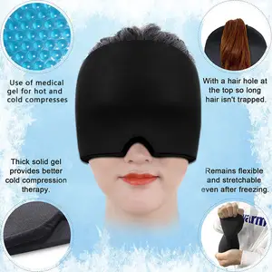 Reusable Gel Cold Pack Migraine Relief Ice Head Wrap Headache Eyes Mask Gel Ice Hat Cap For Tension Puffy Eyes Migraine Cap
