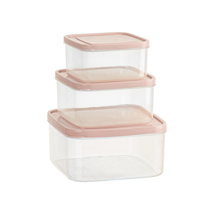 Hot Sale Set of 3 Hokori <b>Square</b> Food <b>Container</b> BPA Free Airtight <b>Plastic</b> Meal Prep Storage Boxes - Product Image 2