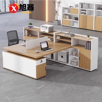 Meubles de bureau commerciaux, bureaux bleus partagés, poste de travail, bureau d'avocat, tables d'avocat avec ensemble de chaises pour les lieux de travail avec cloison