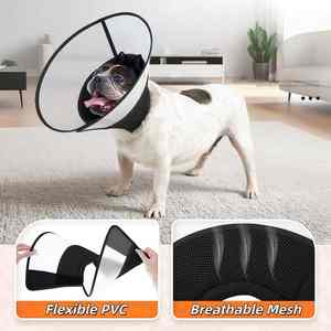 Şeffaf Köpek Konisi Tasması Şeffaf Plastik Çerçeve Görüş Açısı Açıcı Koruma Isırma ve Yalama Önleyici Yumuşak Kenarlı Ayarlanabilir Köpek Konisi Tasması - Product Image 4