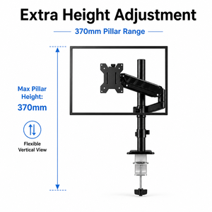 Soporte <span class=keywords><strong>de</strong></span> Columna para <span class=keywords><strong>Monitor</strong></span> <span class=keywords><strong>de</strong></span> Alta Calidad y Resistencia, Montaje en Escritorio, Altura Ajustable, Soporte VESA para Espacios <span class=keywords><strong>de</strong></span> Trabajo Profesionales - Product Image 1