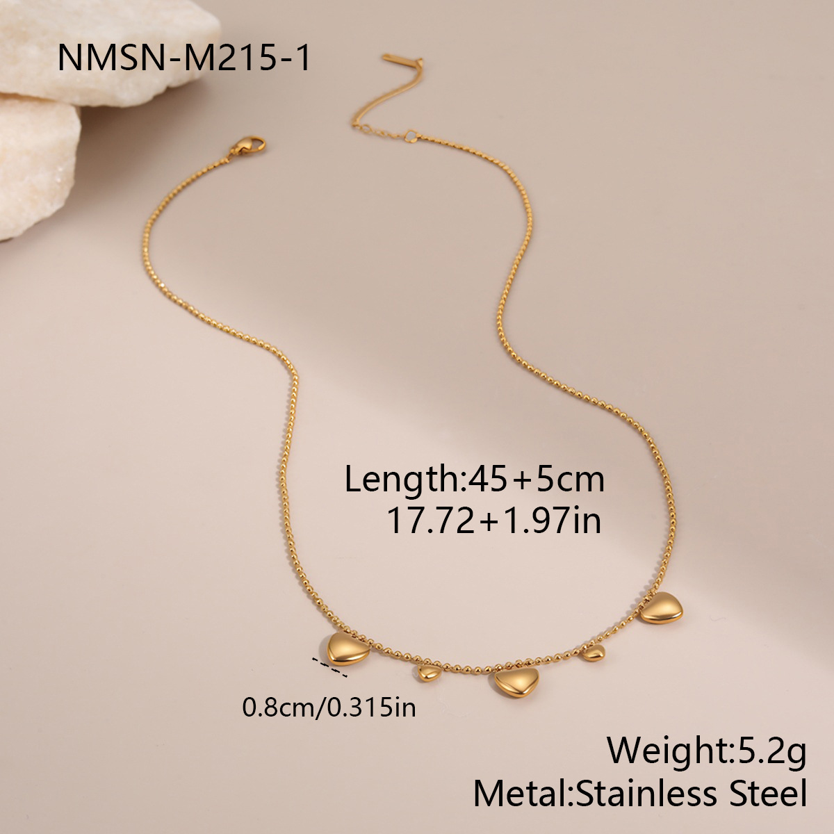 สร้อยคอหัวใจทองคำ NMSN-M215-1