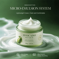 Ensemble de soins pour la peau à l'avocat 5 pièces, vitamine C, acide hyaluronique, kit de soin hydratant pour le visage, crème hydratante, sérum, tonique, nettoyant, OEM