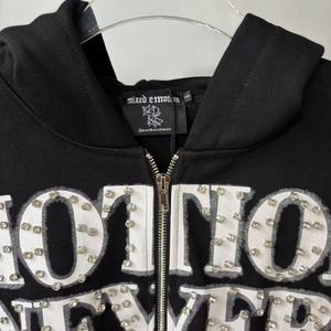 Suéter Cárdigan con Cremallera y Estampado de Diamantes, 100% Algodón de Alta Calidad, MIXED EMOTIONS, para Hombre - Product Image 3