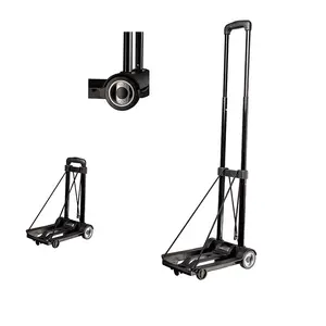 In Stock 40kgs foldable small plastic hand truck easy carry foldable hand trolley 88lbs black plastic platform hand truck