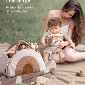 Baumwollseil-Windel-Organizer-Korb, großer Aufbewahrungskorb für Babyzimmer, Seil-Baumwollkorb-Tasche, Neugeborenen-Essentials - Product Image 2