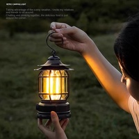 Lampe de camping LED rechargeable portable, étanche IPX4, charge rapide USB, haute luminosité, effet flamme, pour camping, extérieur, tente