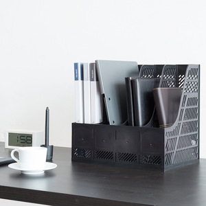 Deli 9848 Four Piece File Frame Black 4 Layer Document Rack Office Organizer Desktop Storage Holder - Product Image 2
