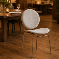 Chaise de salle à manger moderne en velours matelassé de conception européenne de luxe avec pieds en métal pour la maison, le bureau, le bar à domicile, l'appartement, la salle de sport, le parc et l'hôtel