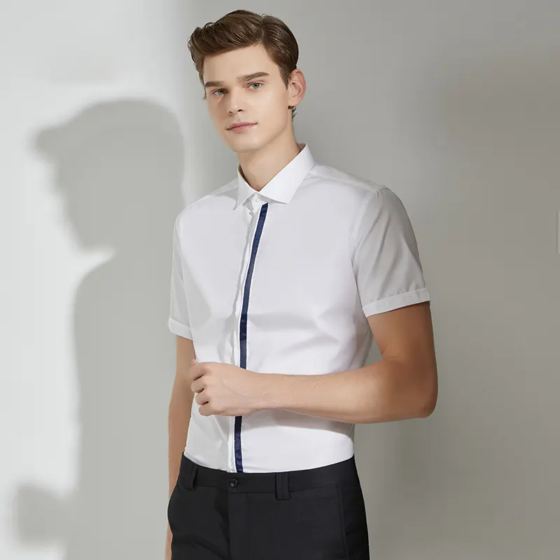 White summer business casual shirt Men's short-sleeved work clothes Work dress