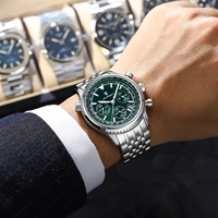 Montre de luxe POEDAGAR pour homme, sport, quartz, acier inoxydable, étanche, lumineuse, date, chronographe