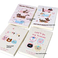 Nouveau Original mignon Animal A6 bloc-notes rabattable reliure thermique haute valeur épaissie en cuir couverture rigide spécial étudiant dessin animé