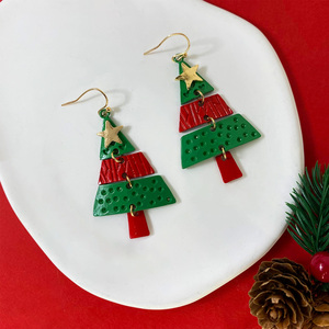 Hot Selling Handmade Christmas Tree <b>Earrings</b> Large Star Metal Christmas Tree Spliced <b>Drop</b> <b>Earrings</b> Necklace Mainly Made Alloy - Product Image 2