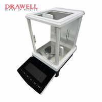Balance analytique numérique professionnelle Drawell DEB124N avec connectivité USB, précision de 0,01 mg