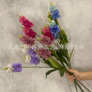3-Pronged Hyacinth Artificial <b>Flowers</b> Silk High Simulation Wedding Decorations Outdoor Photography Props - Product Image 2