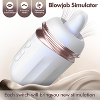 Vibrierender Oralmasturbator mit Luftpumpen-Saugfunktion und Teleskop-Zunge