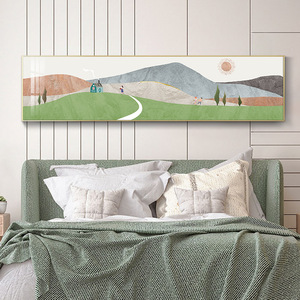 Quadro Moderno Semplice Rettangolare con Cornice, Decorazione per Camera da Letto, Dipinto a Mano su Tela, Edificio Dorato Sogno, Banner Murale, Sfondo TV - Product Image 4