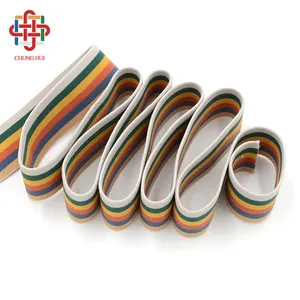 Factory Sale 3 Cm Colorful Stripe Web Band Elastic Spandex Belt Tape Elastic Webbing Strap For Garment