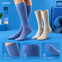 Chaussettes de compression de voyage en coton peigné et élasthanne, lot cadeau, avec soutien gradué du mollet, ajustement gradué et placement du motif