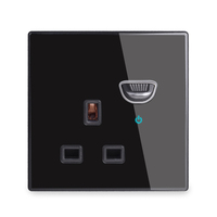 LangYeao UK Evrensel Priz USB Type-C ile, 13A/16A Evrensel Priz 2.1A Temperli Cam Panel 4 Renk LED Göstergeli