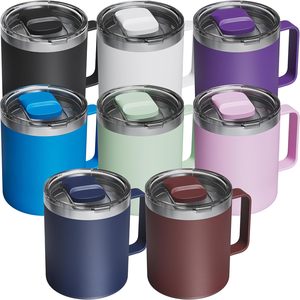 Customize Powder Coated 12oz 18/8 Stainless Steel Thermal Double Wall Camping <b>Beer</b> <b>Mug</b> with Handle - Product Image 1
