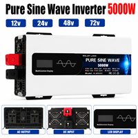 Convertisseur d'énergie solaire à onde sinusoïdale pure 5000W, DC12V/24V/48V/72V vers AC110V/220V, pour maison, camping-car, hors réseau, alimentation de secours