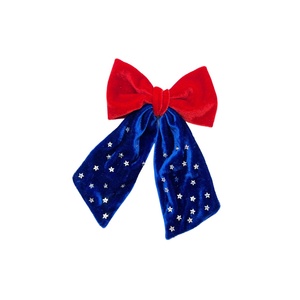 Nœud à cheveux fantaisie brodé de sequins pour la Fête <span class=keywords><strong>Nationale</strong></span>, motif pastèque estival, cadeau pour filles - Product Image 2