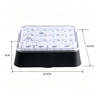 Feu de signalisation d'urgence clignotant à LED carré 24W, rechargeable, avec fixation magnétique, aspect polycarbonate