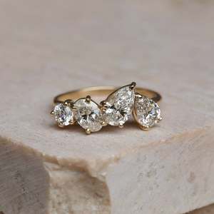 Anillo de Diamantes Creados en Laboratorio con Corte Brillante Ovalado en Forma de Pera, Certificado por IGI, para Mujer, Oro Amarillo, Oro Blanco, Oro Rosa, Joyería Nupcial para Boda - Product Image 5