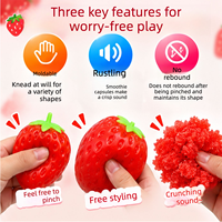 Jouet anti-stress tendance en forme de fraise réaliste, malléable, sensoriel et croquant pour la maison et le bureau
