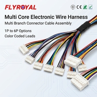 1 2 3 4 5 6 Pin Kabel Harness Elektronik Multi Inti dengan Konektor Multi Cabang untuk Peralatan Kontrol Sensor PCB