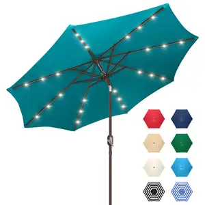 LED-Regenschirm Outdoor-Garden-Regenschirmrahmen Möbel Stahl modern hohe Qualität 9 Fuß 24 Rahmen Durchmesser 38 mm Durchmesser 2,7 m Regenschirm-Teile