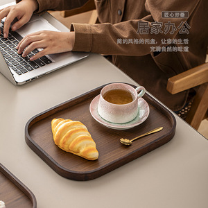 Black Walnut Wood <b>Tea</b> <b>Tray</b> Rectangular Handmade Serving <b>Tray</b> For Home Restaurant Use - Product Image 3