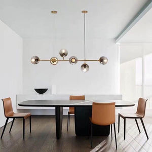 Nordique led soufflé à la main en <span class=keywords><strong>verre</strong></span> <span class=keywords><strong>fumé</strong></span> gris boules suspendus pendentif <span class=keywords><strong>lampe</strong></span> - Product Image 3
