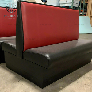 Base negra de cuero moderna y asientos de banquete de Base negra comercial que ahorran espacio para cabina de restaurante de comedor fino - Product Image 2